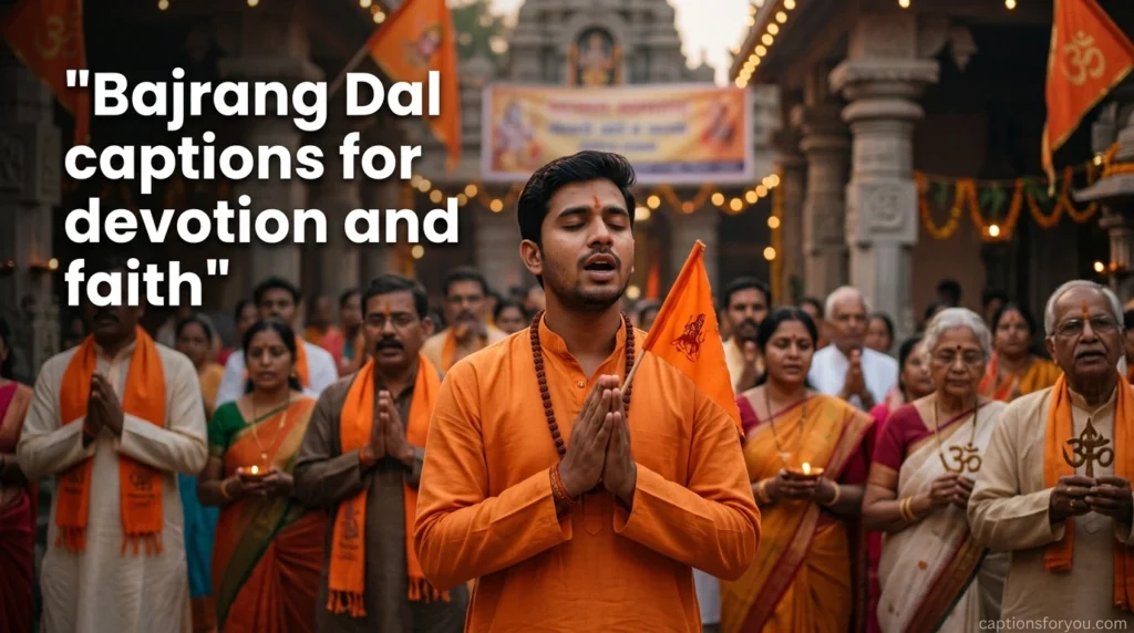 Bajrang Dal captions for devotion and faith