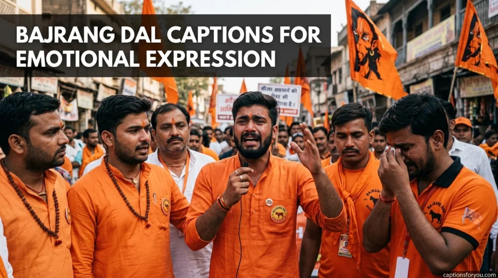 Bajrang Dal captions for emotional expression