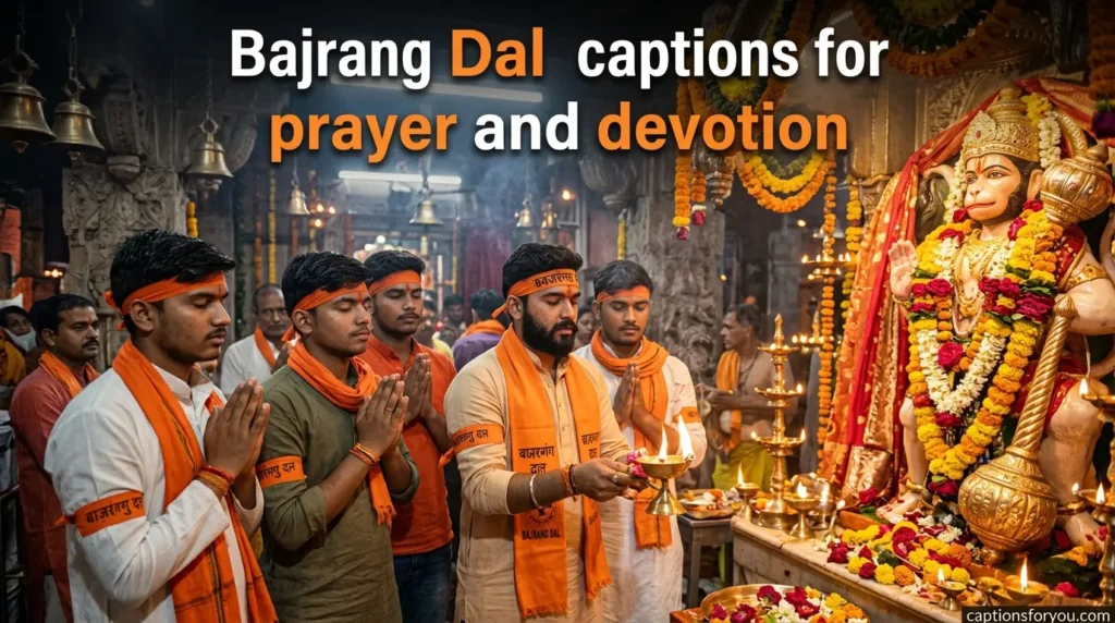 Bajrang Dal captions for prayer and devotion