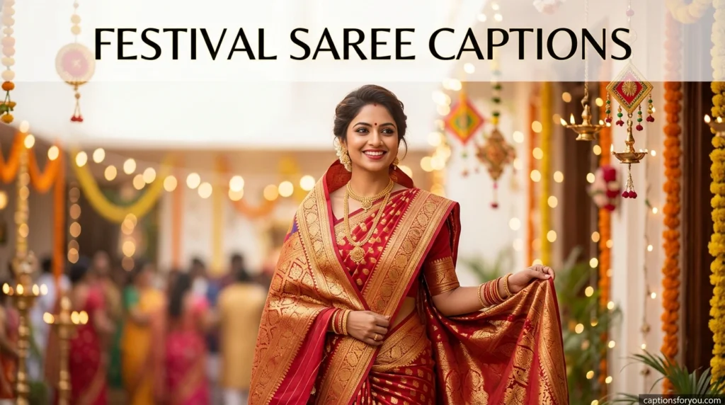 Festival Saree Captions