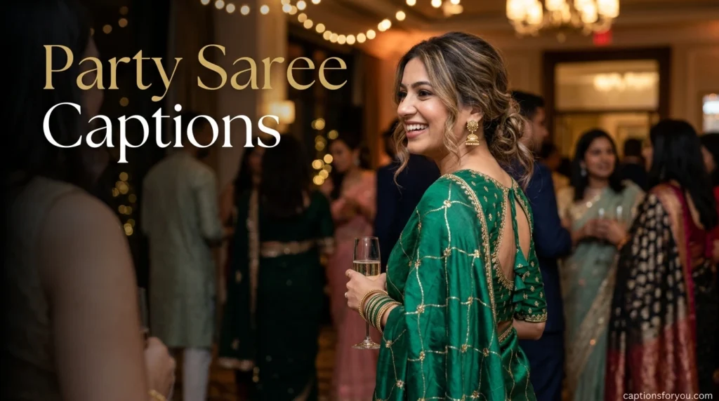 Party Saree Captions