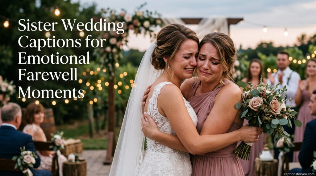 Sister Wedding Captions for Emotional Farewell Moments