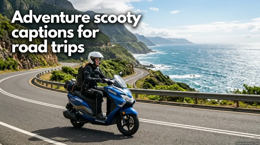 Adventure scooty captions for road trips