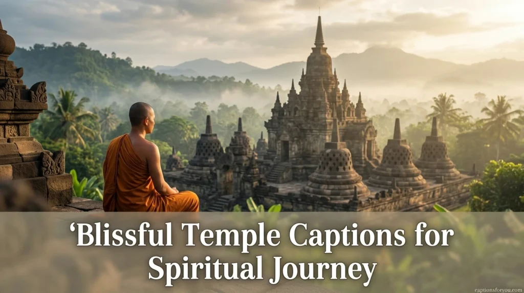 Blissful Temple Captions for Spiritual Journey