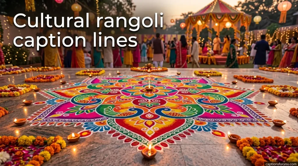 Cultural rangoli caption lines