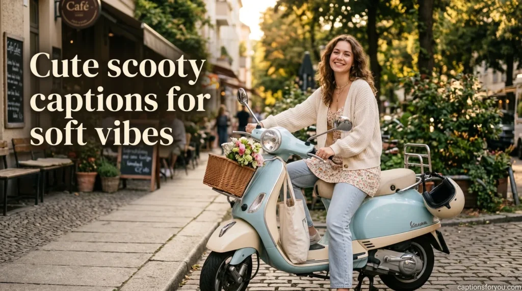 Cute scooty captions for soft vibes