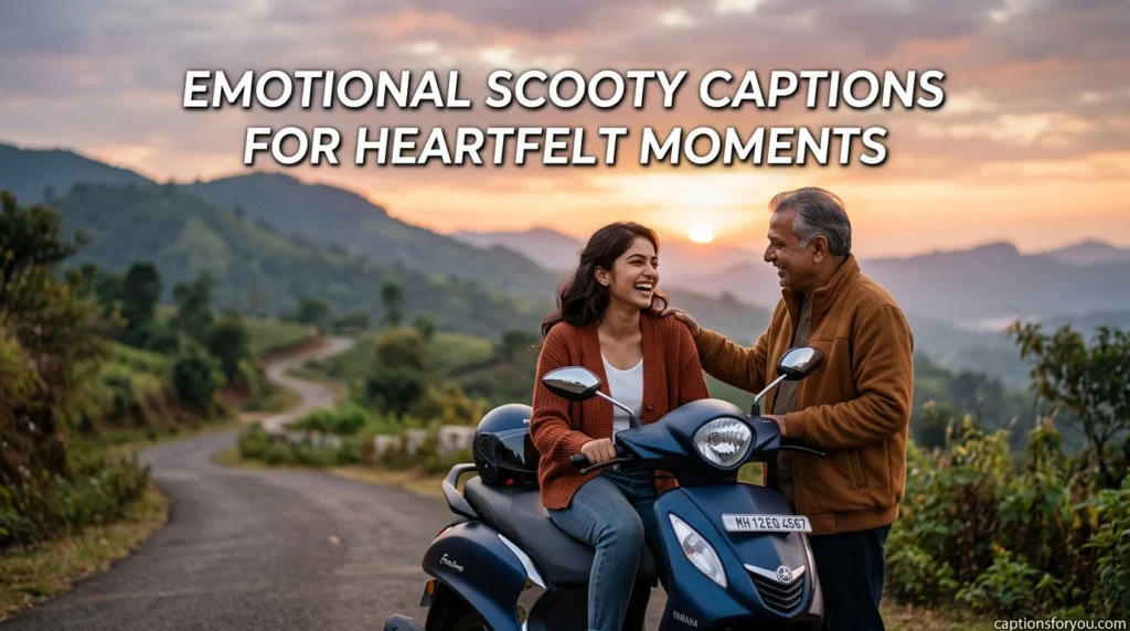 Emotional scooty captions for heartfelt moments