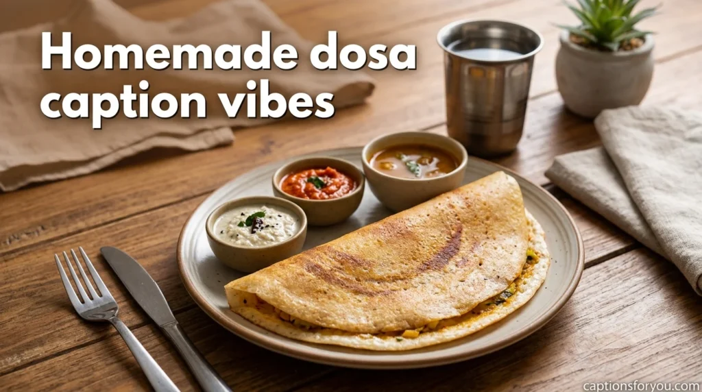 Homemade dosa caption vibes