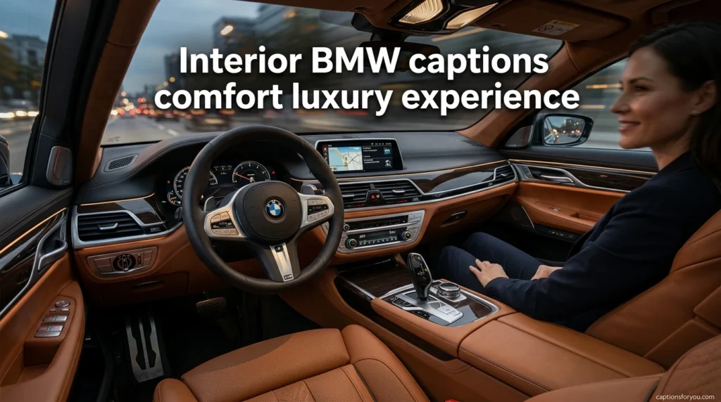 Interior BMW captions comfort luxury experience