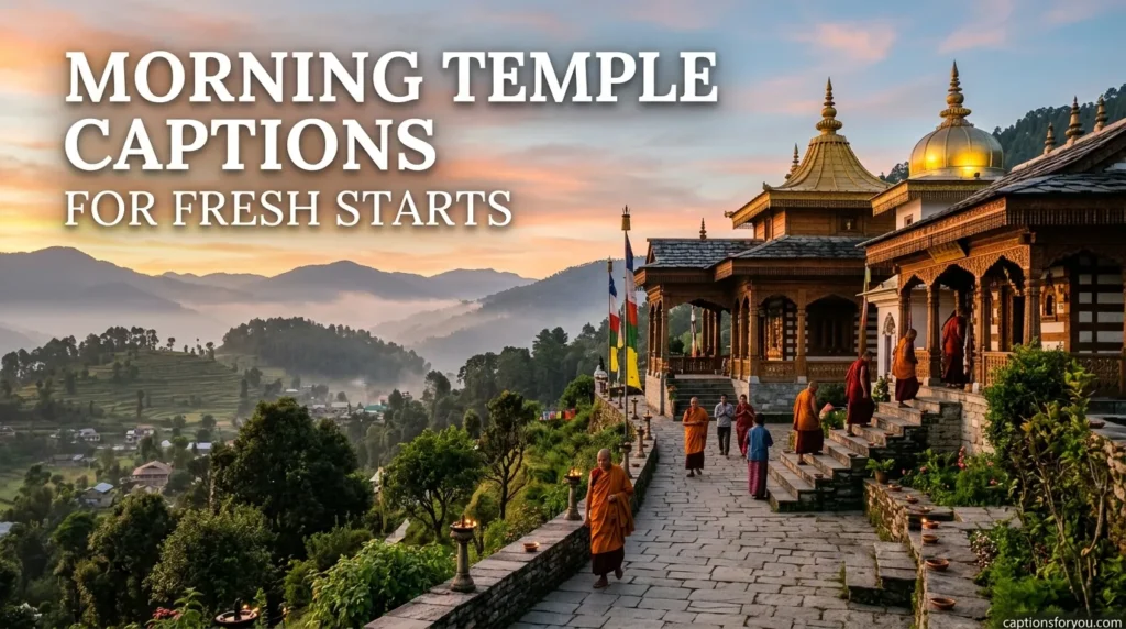 Morning Temple Captions for Fresh Starts