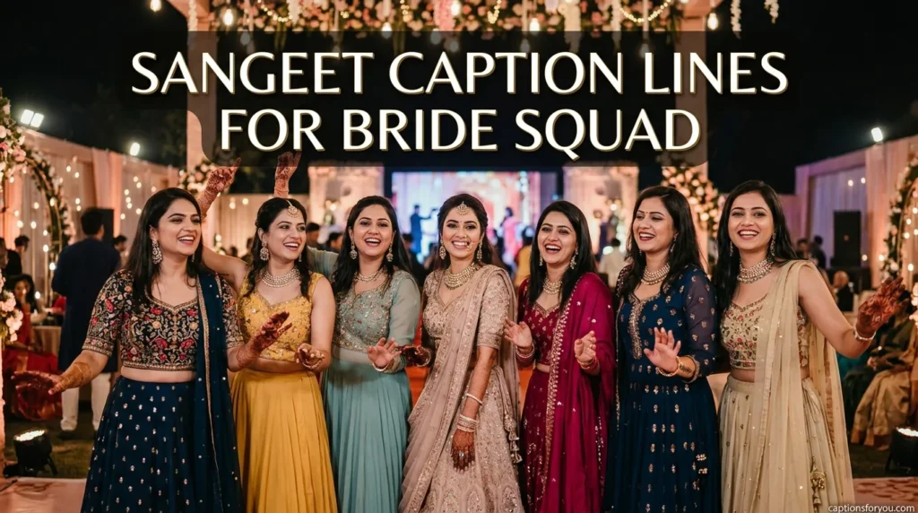 Sangeet Caption Lines for Bride Squad