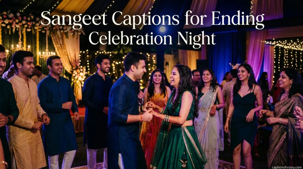 Sangeet Captions for Ending Celebration Night