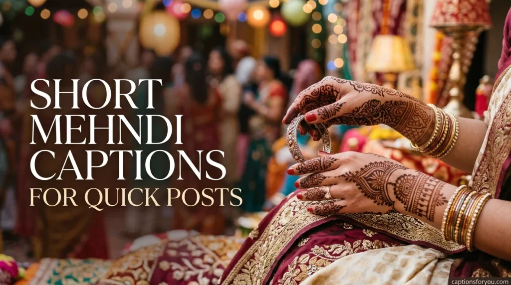Short Mehndi Captions for Quick Posts