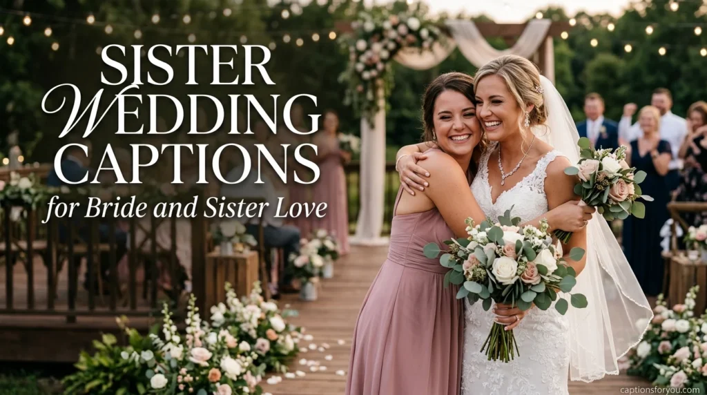 Sister Wedding Captions for Bride and Sister Love
