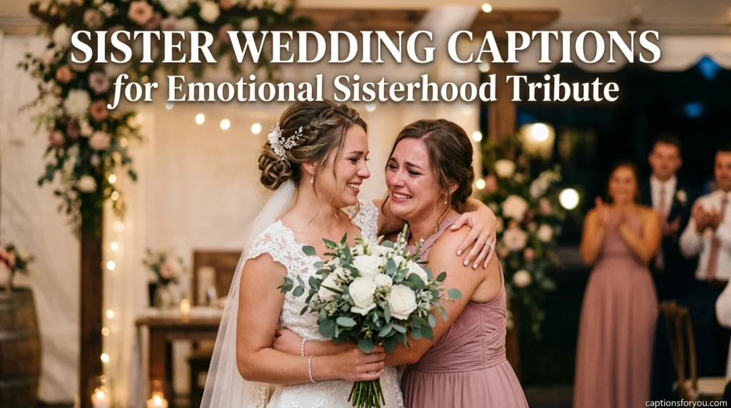Sister Wedding Captions for Emotional Sisterhood Tribute