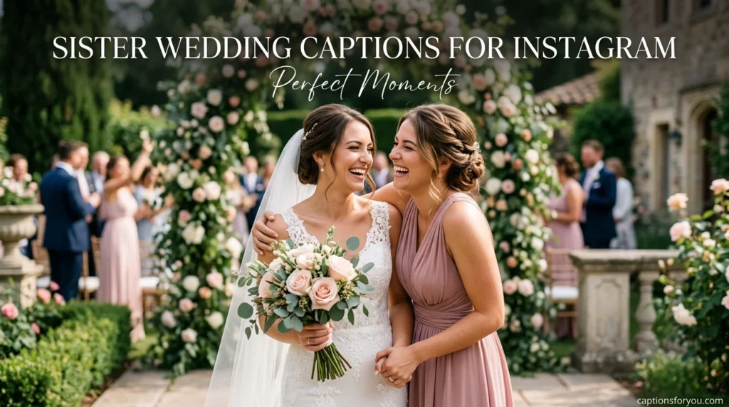 Sister Wedding Captions for Instagram Perfect Moments