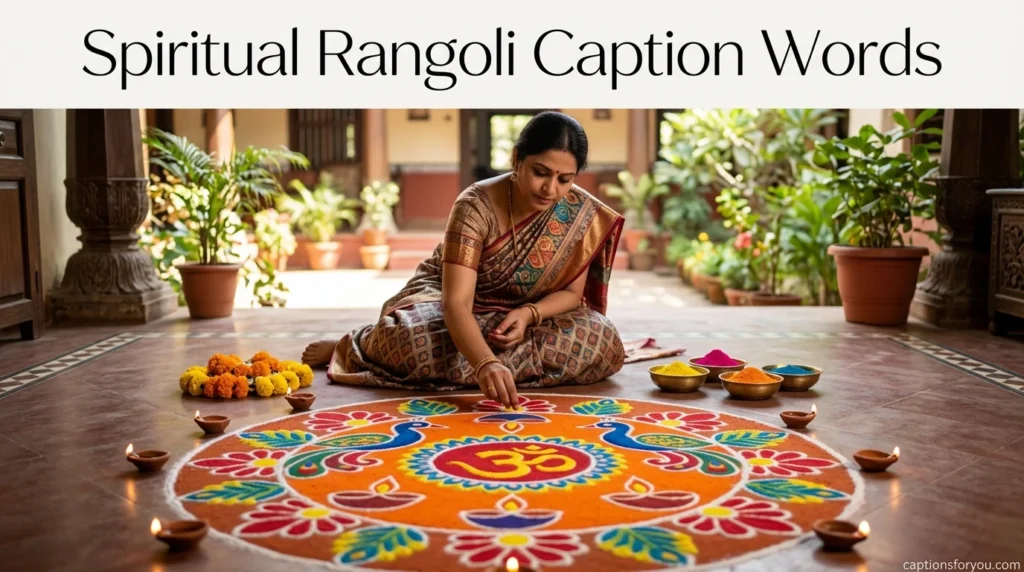 Spiritual rangoli caption words