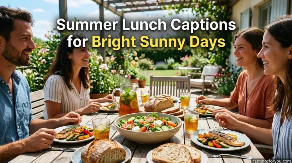 Summer Lunch Captions for Bright Sunny Days