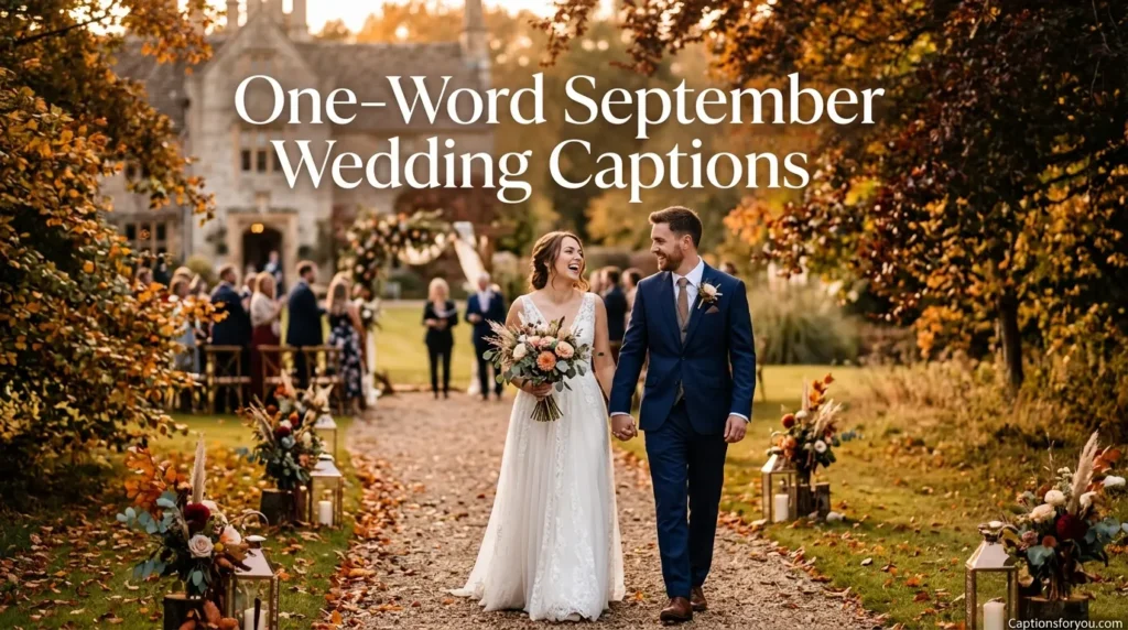 One-Word September Wedding Captions